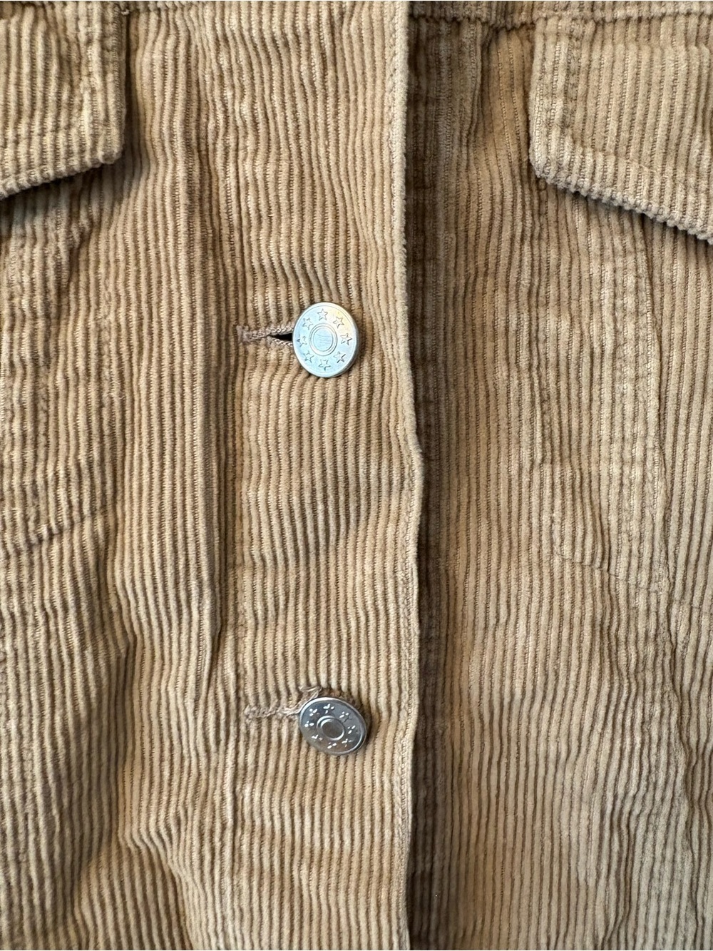 Beige Corduroy Button Up Jacket Size Extra Small Cotton - Picture 6 of 10